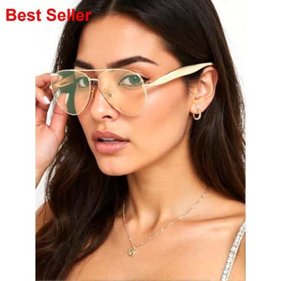 Oversized Aviator Sunglasses Metal Frame UV400 Polarized Retro Style main image 4